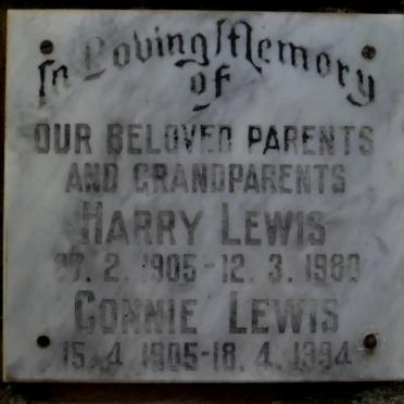 LEWIS Harry 1905-1980 &amp; Connie 1905-1994