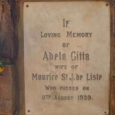 LISLE Adela Gitta, de  -1939