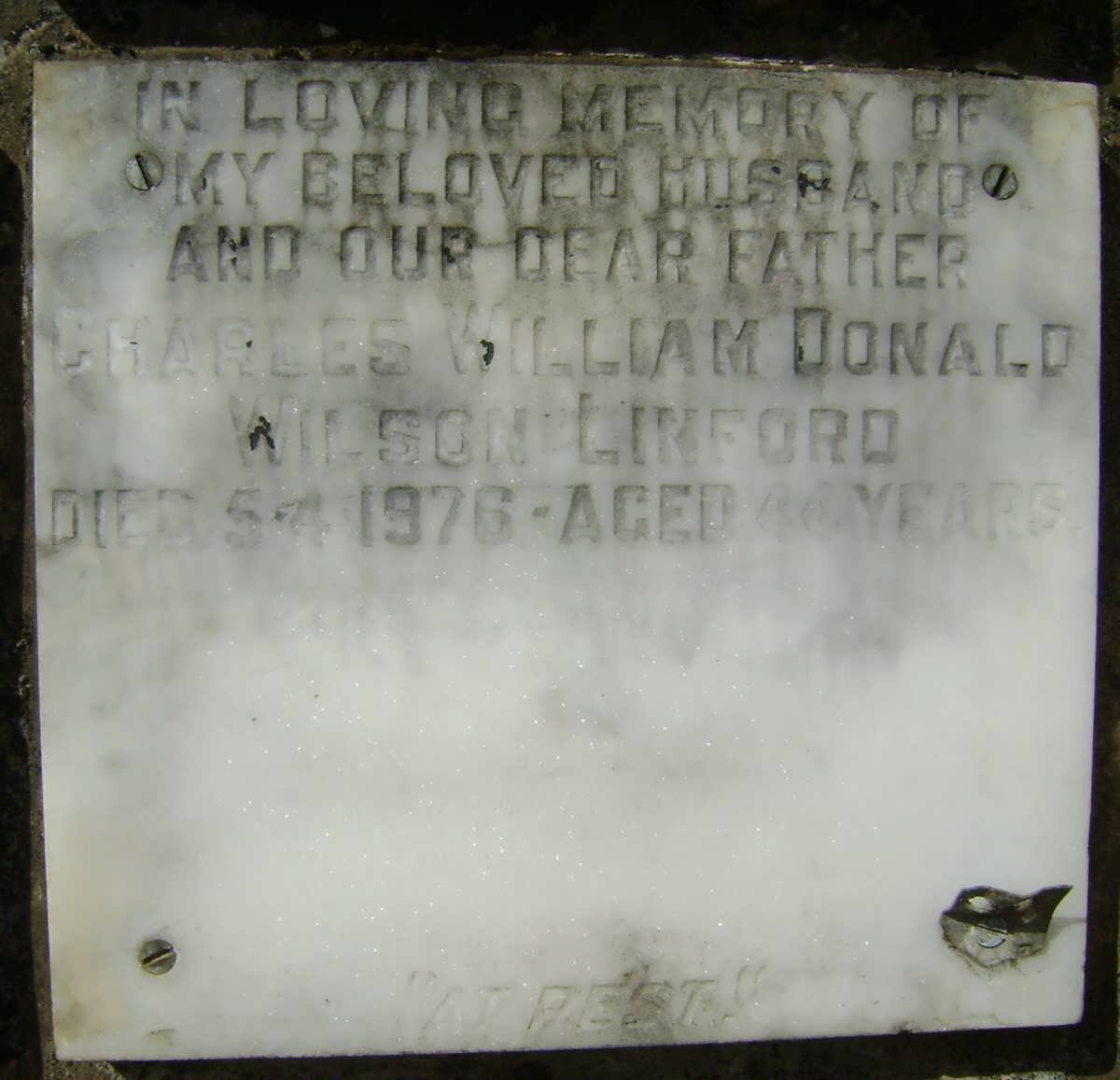 LINFORD Charles William Donald Wilson -1976