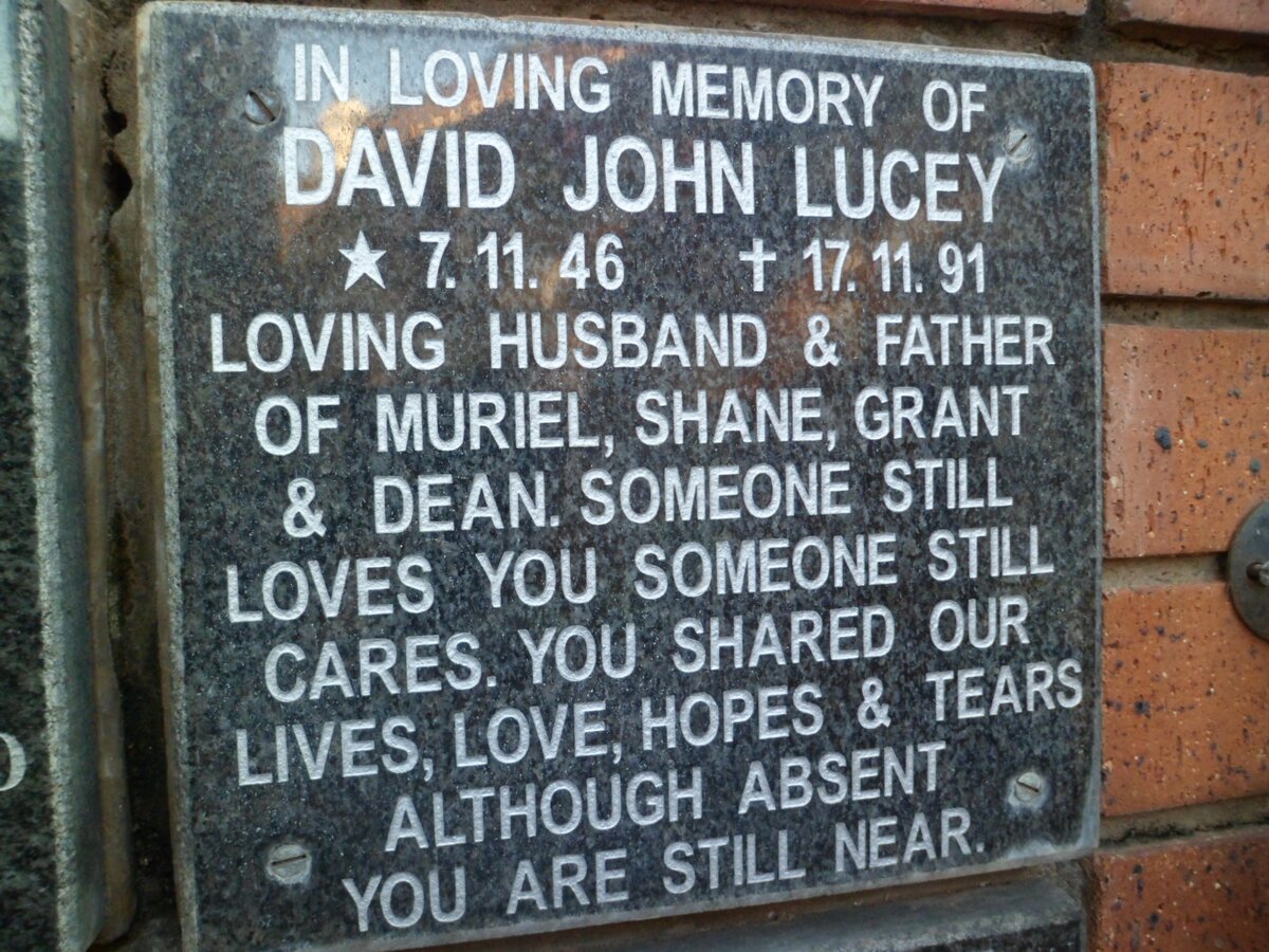 LUCEY David John 1946-1991