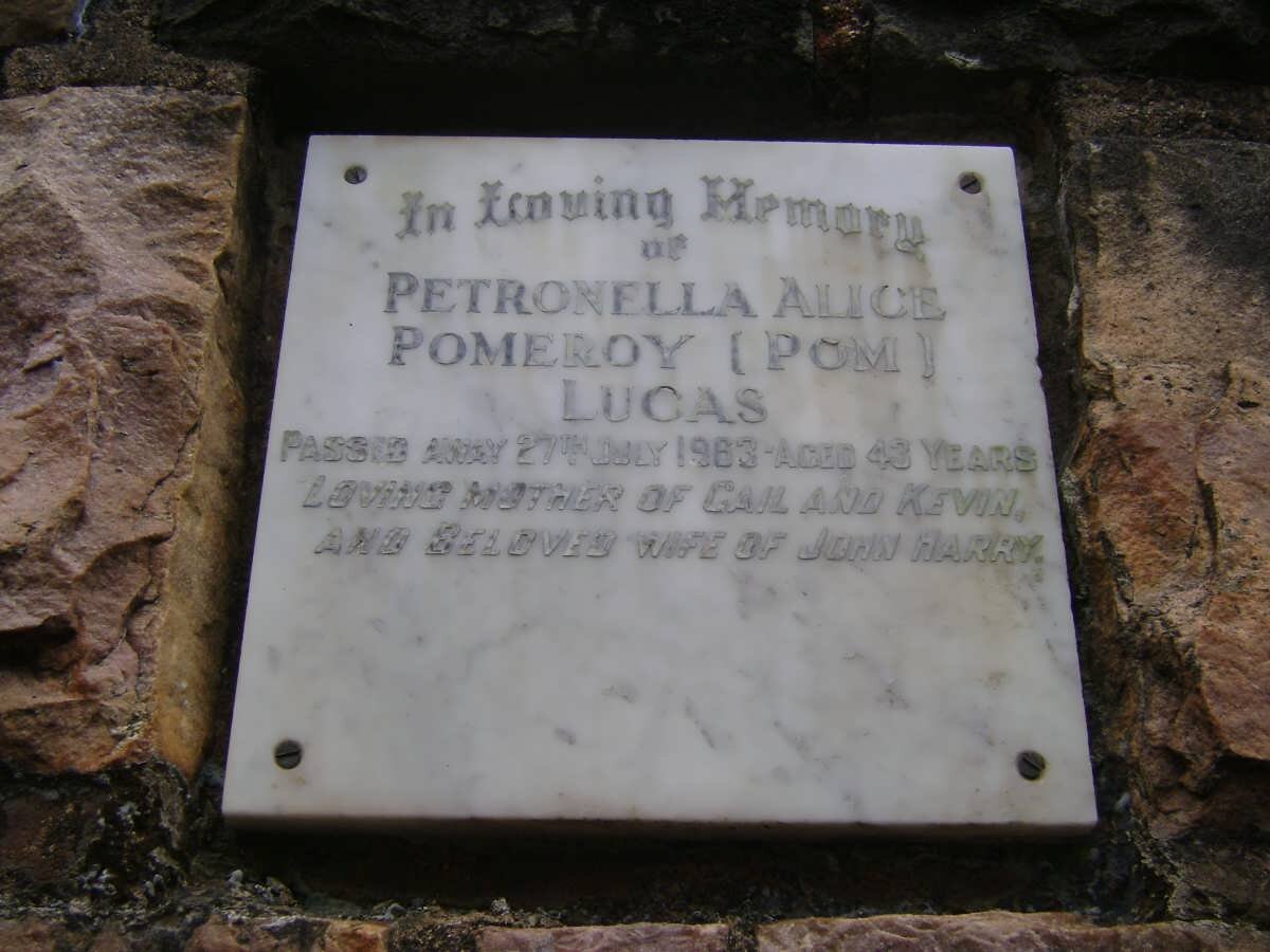 LUCAS Petronella Alice Pomeroy -1963