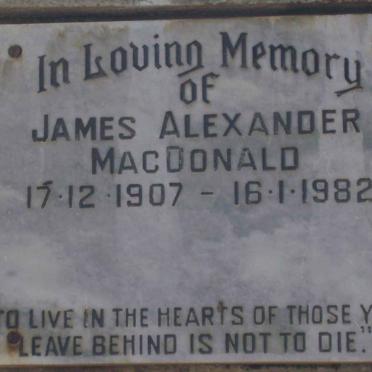 MacDONALD James Alexander 1907-1982