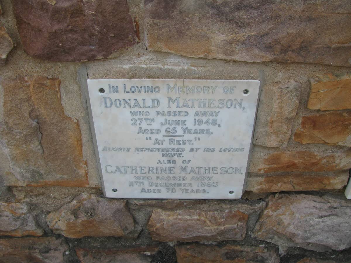 MATHESON Donald -1948 &amp; Catherine -1953