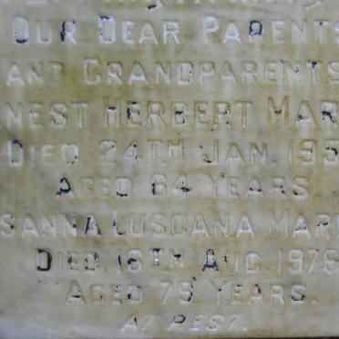 MARDON Ernest Herbert -1958 &amp; Susanna Luscana -1976