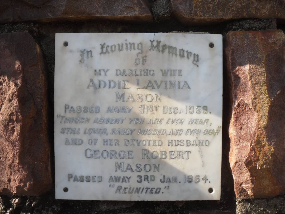MASON George Robert -1964 &amp; Addie Lavinia -1959