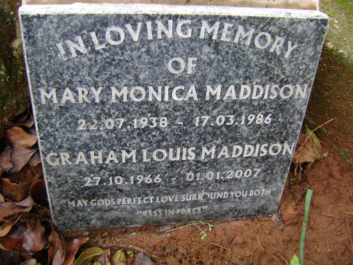 MADDISON Mary Monica 1938-1986 :: MADDISON Graham Louis 1966-2007