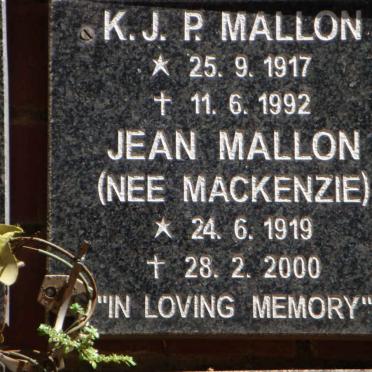 MALLON K.J.P. 1917-1992 &amp; Jean MACKENZIE 1919-2000