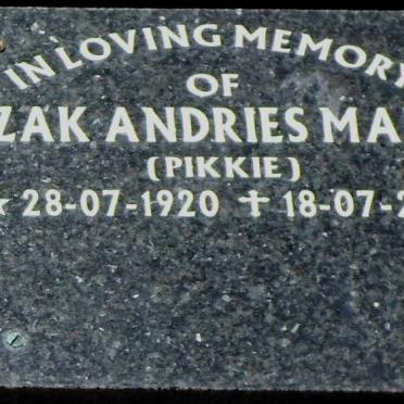 MARÉ Izak Andries 1920-2005