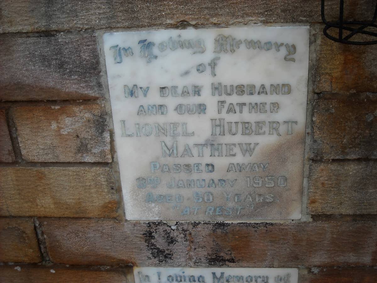 MATHEW Lionel Hubert -1950