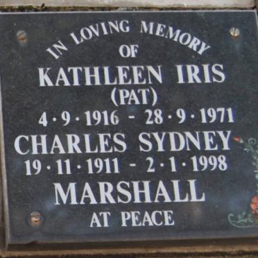 MARSHALL Charles Sydney 1911-1998 &amp; Kathleen Iris 1916-1971