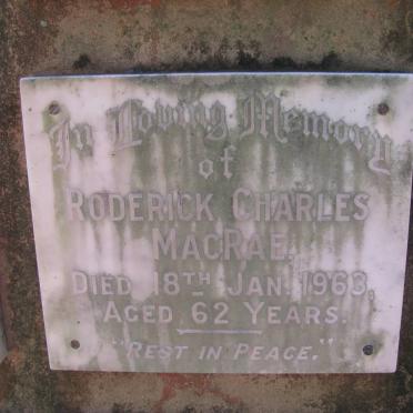 MACRAE Roderick Charles -1963