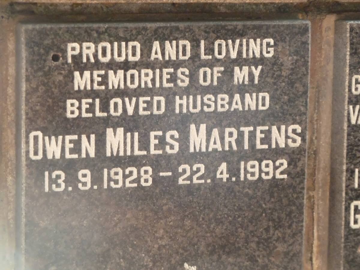 MARTENS Owen Miles 1928-1992