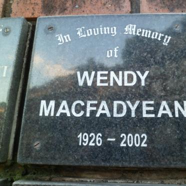 MACFADYEAN Wendy 1926-2002
