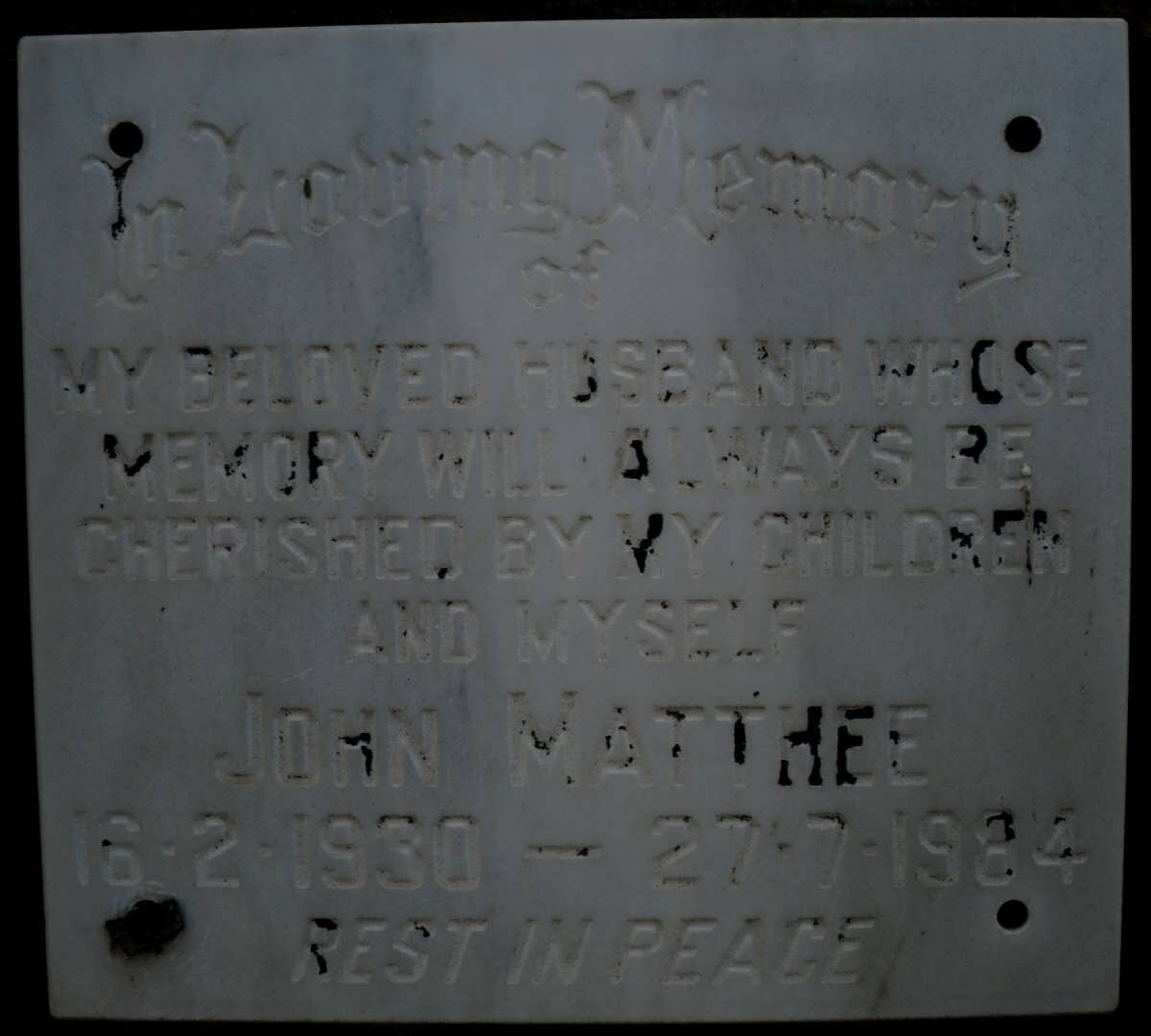 MATTHEE John 1930-1984