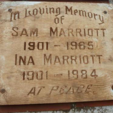 MARRIOT Sam 1901-1965 &amp; Ina 1901-1984