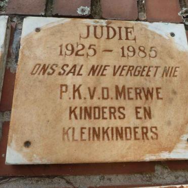 MERWE Judie, v.d. 1925-1985