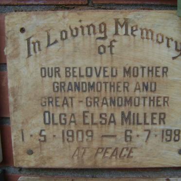 MILLER Olga Elsa 1909-1982