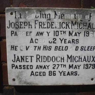 MICHAUX Joseph Frederick -1966 &amp; Janet Riddoch -1979