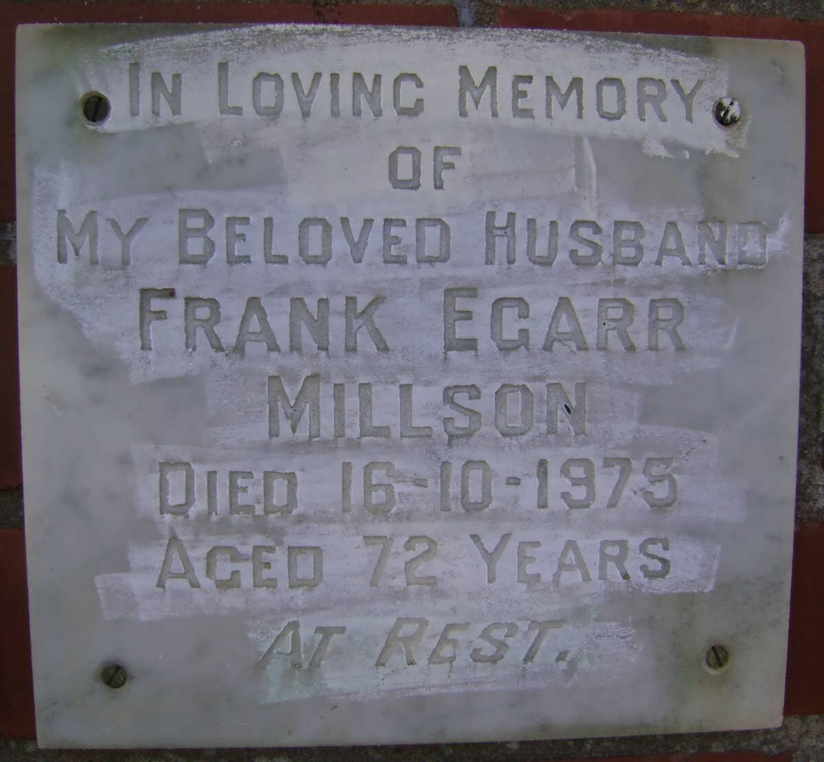 MILLSON Frank Egarr -1975