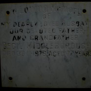 MIDDLEBOROUGH Cecil -1976