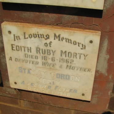 MORTY Stanley Gordon -1968 &amp; Edith Ruby -1962