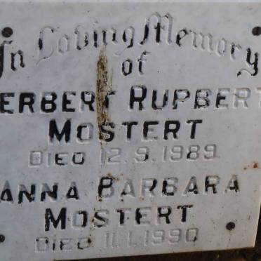 MOSTERT Herbert Rupbert -1989 &amp; Anna Barbara -1990