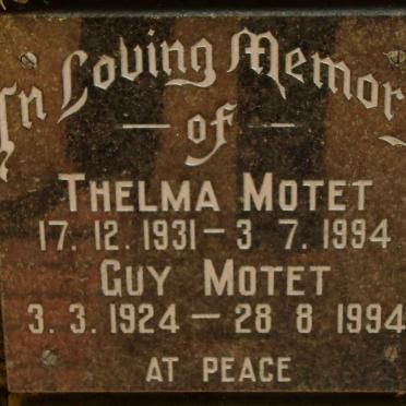 MOTET Guy 1924-1994 &amp; Thelma 1931-1994
