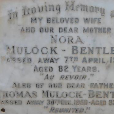 MULOCK-BENTLEY Thomas -1959 &amp; Nora -1957