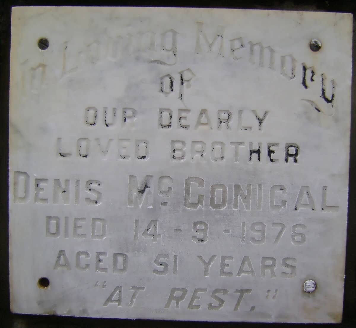 McGONIGAL Denis -1976