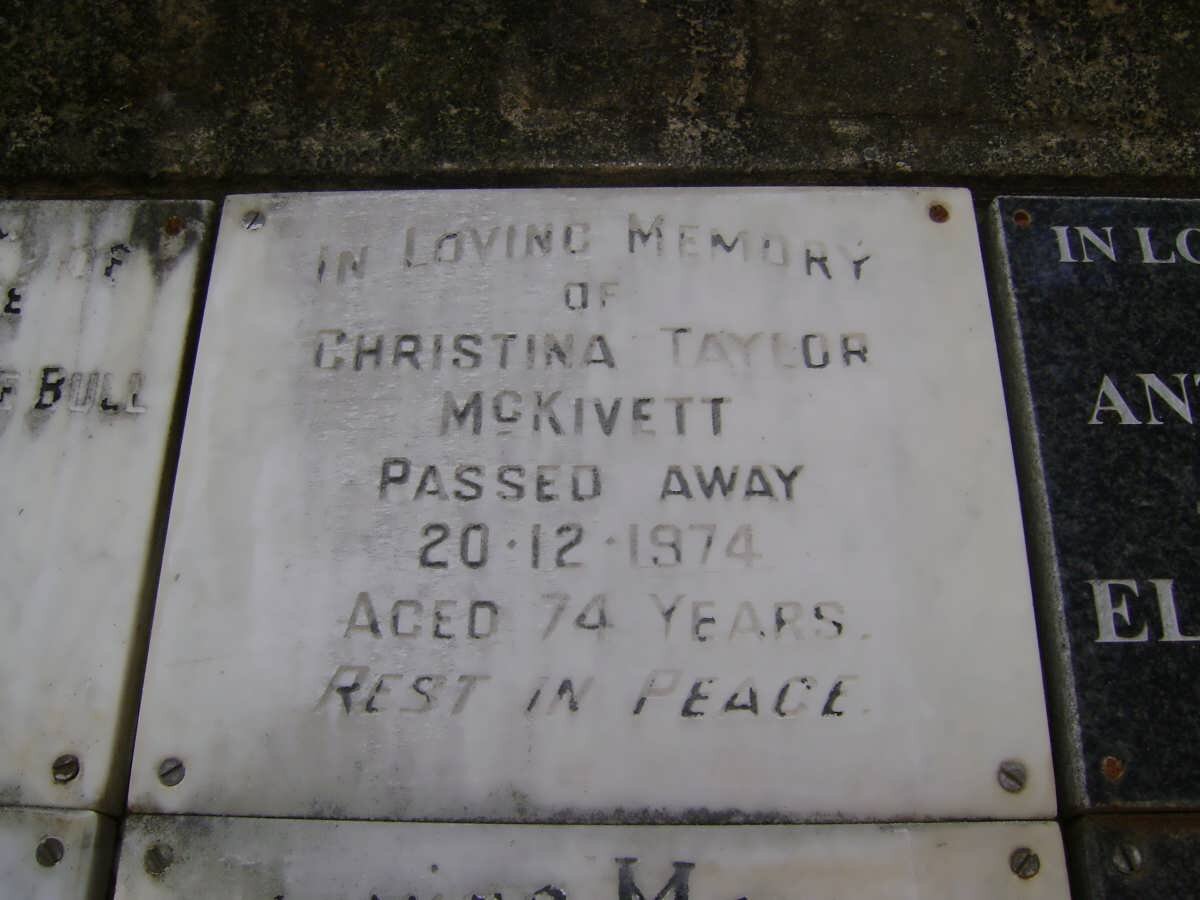 McKIVETT Christina TAYLOR -1974