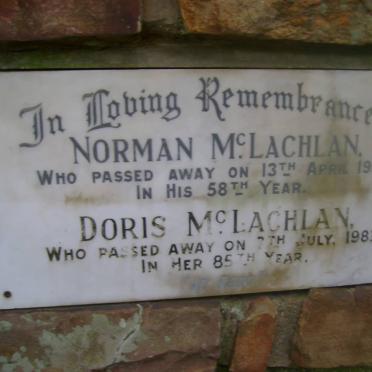 McLACHLAN Norman-1955 &amp; Doris -1983