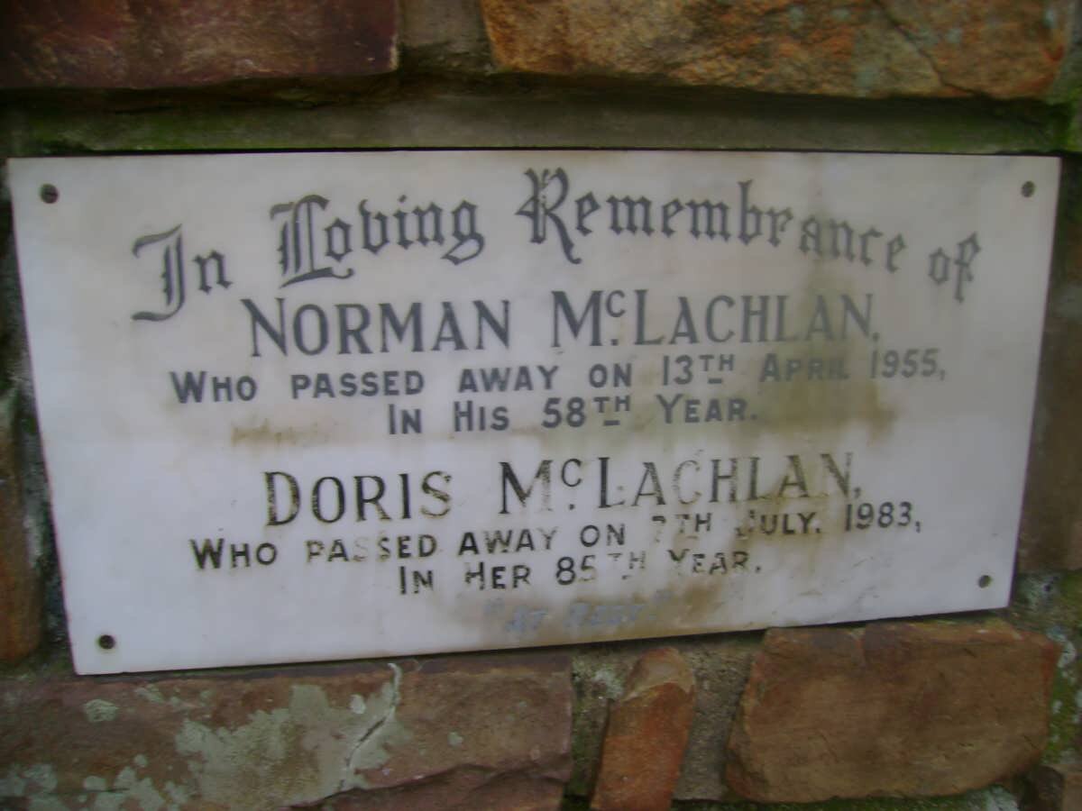 McLACHLAN Norman-1955 &amp; Doris -1983