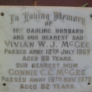McGEE Vivian W.J. -1969 &amp; Connie C.C. -1979