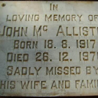 McALLISTER John 1917-1976