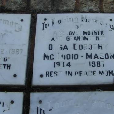 McQUOID-MASON Olga Dorothy 1914-1987