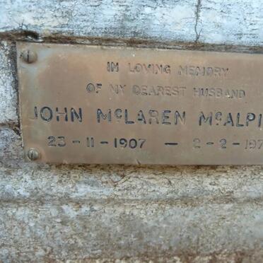 MCALPINE John McLaren 1907-1972