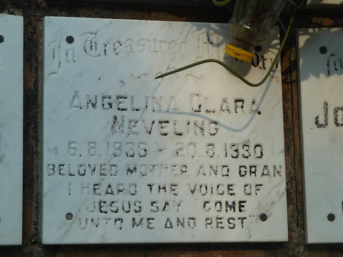 NEVELING Angelina Clara 1936-1990