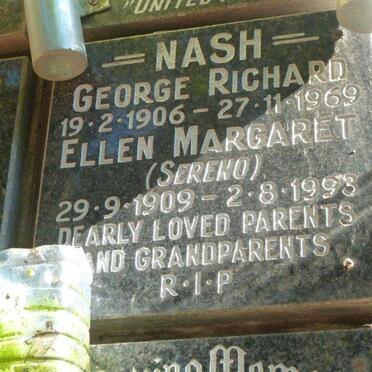 NASH George Richard 1906-1969 &amp; Ellen Margaret SERENO 1909-1993