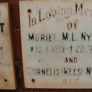 NYENES Cornelis &amp; Muriel M.L. 1901-1974