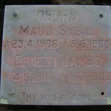 OBORN Ernest James 1916-1989 &amp; Maud Sybil 1906-1988