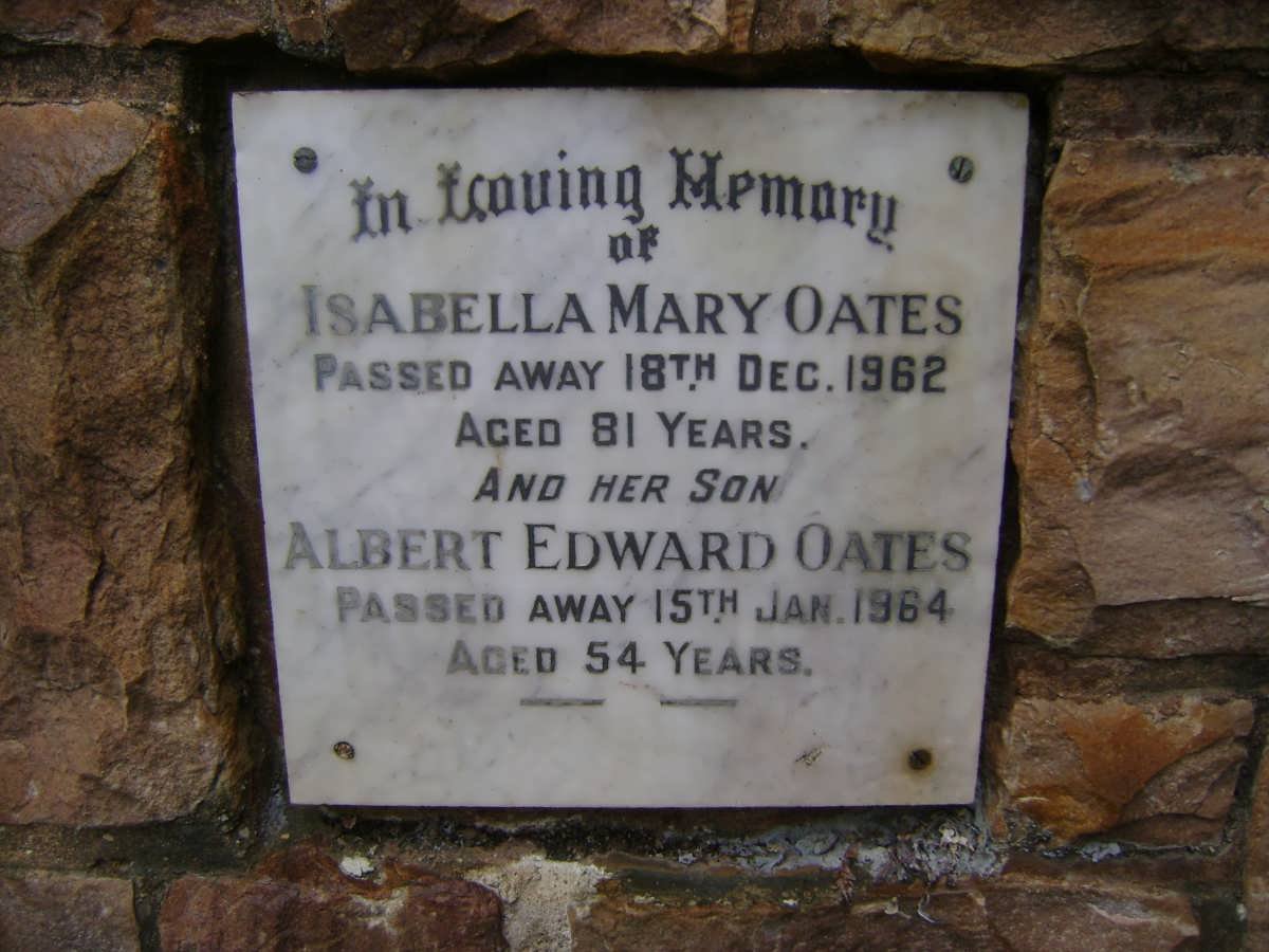 OATES Albert Edward -1964 ::  OATES Isabella Mary -1962