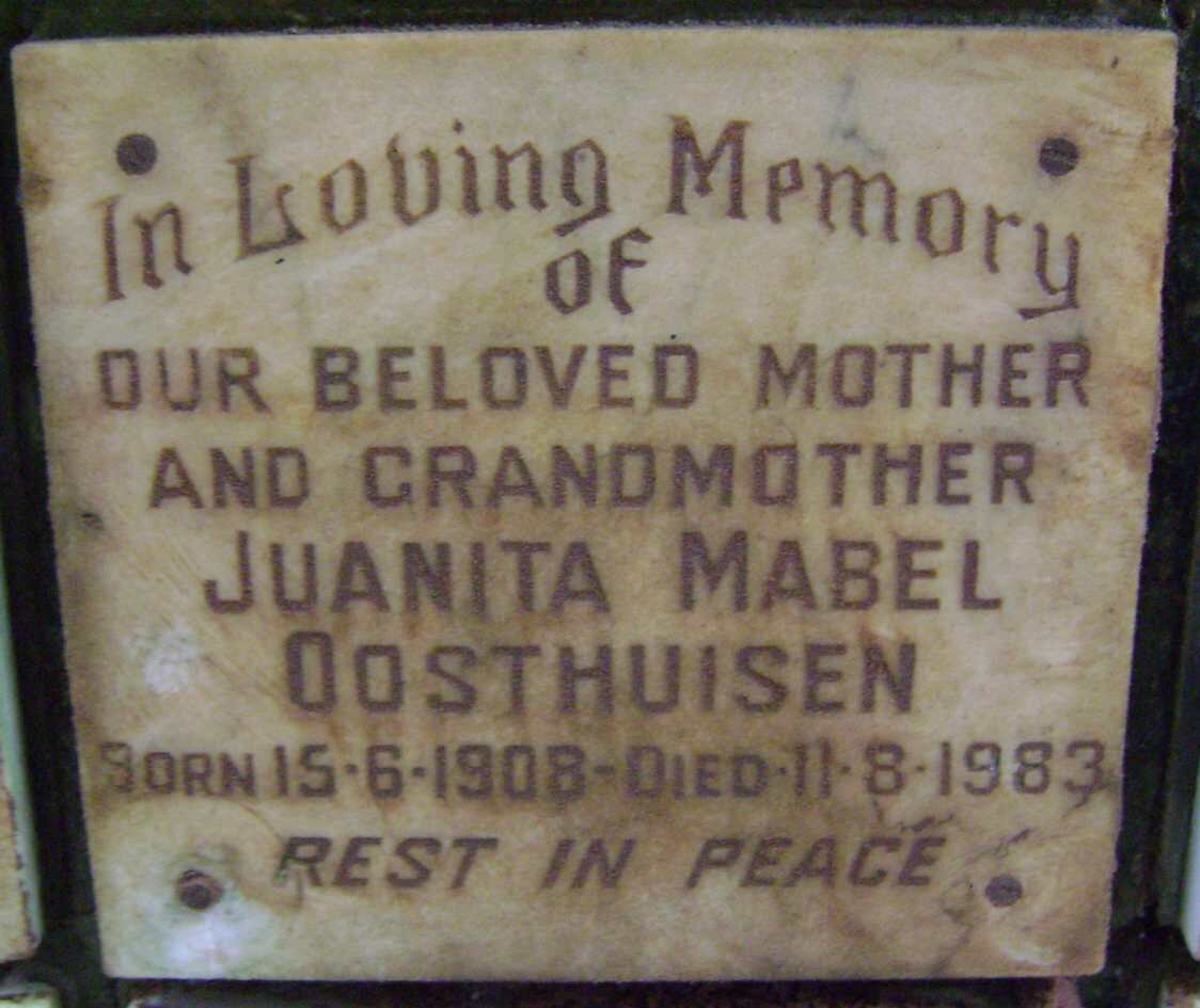 OOSTHUIZEN Juanita Mabel 1908-1983