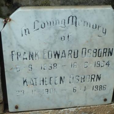 OSBORN Frank Edward 1898-1964 &amp; Kathleen 1901-1986