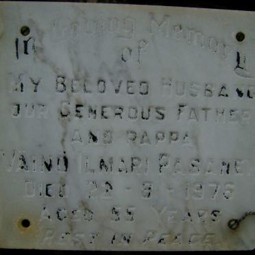 PASANEN Väinö Ilmari -1976