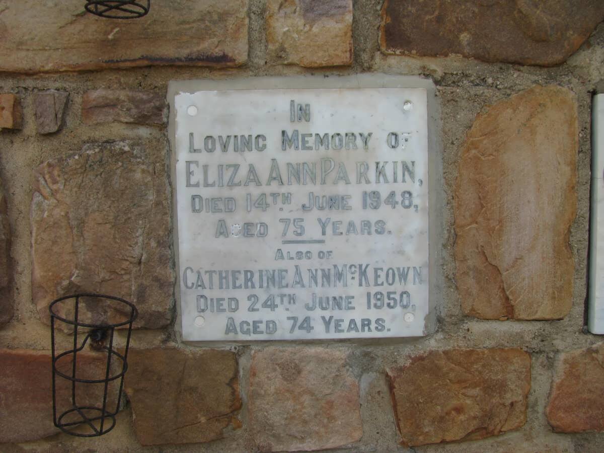 PARKIN Eliza Ann -1948 :: McKEOWN Catherine Ann -1950