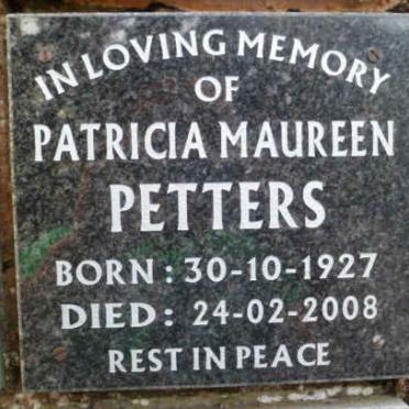 PETTERS Patricia Maureen 1927-2008