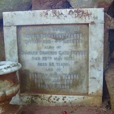 PEARSE Ronald Shepstone 1921-1946 :: PEARSE Charles Ormeroo Cato -1953 :: PEARSE Dorothy Vera -1960