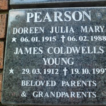 PEARSON James Coldwells Young 1912-1997 &amp; Doreen Julia Mary 1915-1988 
