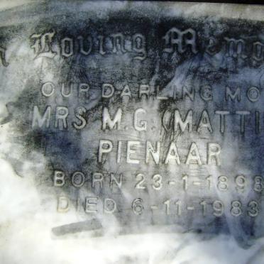 PIENAAR M.G. 1898-1983