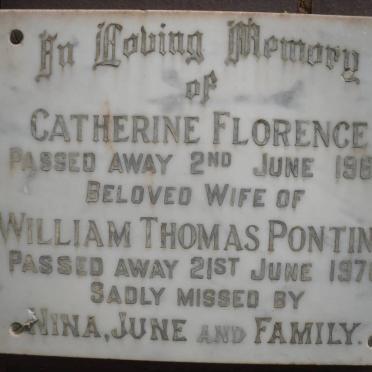 PONTING William Thomas -1970 &amp; Catherine Florence -1968